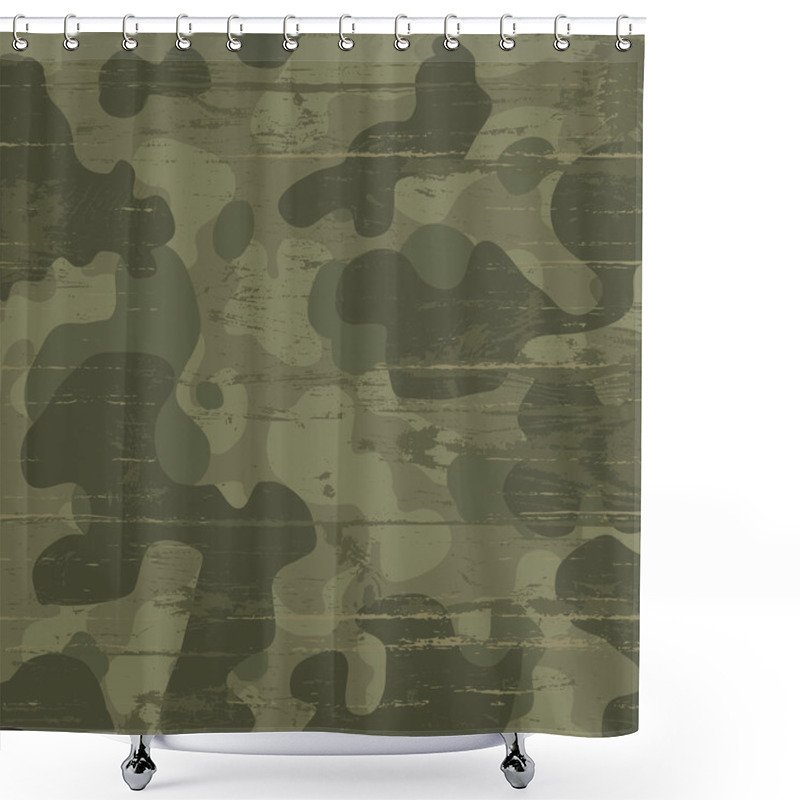 Personality  Camouflage military background. Vector illustration, EPS10 shower curtains