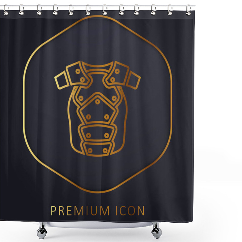 Personality  Armor Golden Line Premium Logo Or Icon Shower Curtains