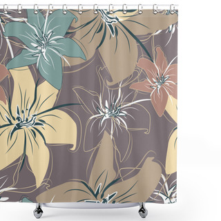 Personality  Seamless Floral Pattern Shower Curtains