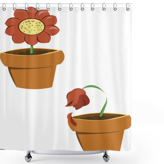 Personality  Pots Of Flowers Shower Curtains