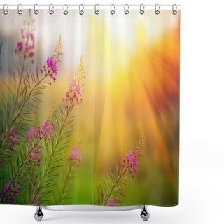 Personality  Landscape On Sunset Shower Curtains