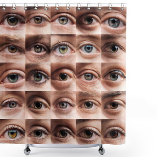 Personality  Collage With Human Beautiful Eyes Of Different Colors  Shower Curtains
