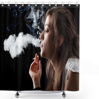 Personality  Smoking Woman Shower Curtains