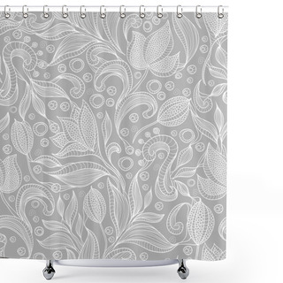 Personality  Abstract Floral Pattern. Seamless Pattern With Flowers Shower Curtains
