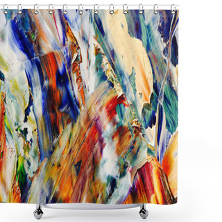 Personality  Colorful Abstract Background Wallpaper. Modern Motif Visual Art.  Mixtures Of Oil Paint. Trendy Hand Painting Canvas. Wall Decor And Wall Art Prints Idea.  3D Texture Shower Curtains