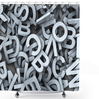 Personality  3d Heap Of Alphabets Shower Curtains