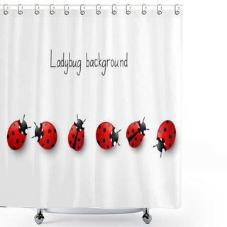 Personality  Ladybug Border Shower Curtains