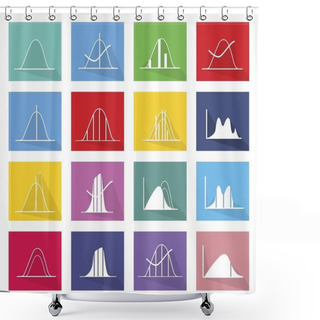 Personality  Collection Of 16 Normal Distribution Curve Icons Shower Curtains