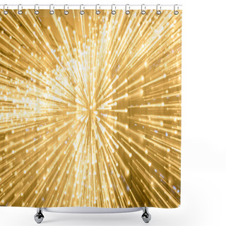 Personality  Long Exposure Of Blurred Shiny Golden Bokeh Lights Shower Curtains
