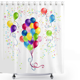 Personality  Bunch Of Balloons Shower Curtains