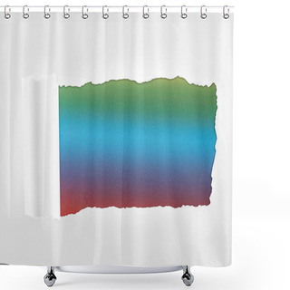 Personality  Ripped White Paper With Rolled Edge On Multicolored Background  Shower Curtains