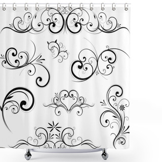Personality  Vector Scroll Ornament Shower Curtains