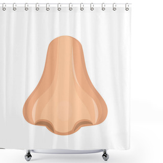 Personality  Nose Icon Is A Flat Style. The Sense Of Smelling, Medicine Concept. Smell. Vector Illustration. Shower Curtains