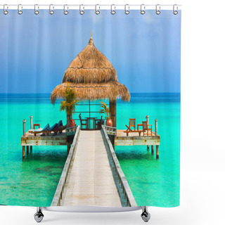 Personality  Water Cafe On The Beach Shower Curtains