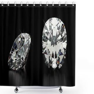 Personality  Cushion Cut Diamond Shower Curtains