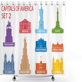 Personality  Capitals Of America Shower Curtains