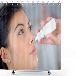 Personality  Nasal Spray To Help A Cold Shower Curtains
