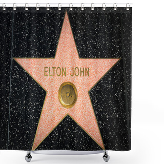 Personality  Elton John Star On The Hollywood Walk Of Fame Shower Curtains