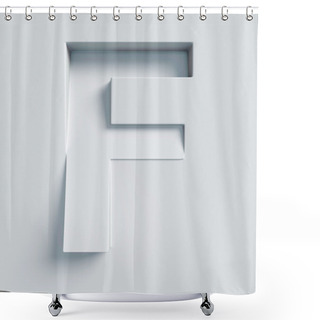 Personality  Letter F Slanted 3d Font Engraved And Extruded From The Surface Shower Curtains