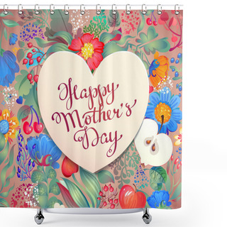 Personality  Happy Mother's Day Lettering Shower Curtains