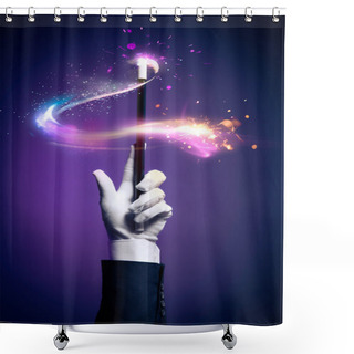 Personality  Magician Hand With Magic Wand Shower Curtains