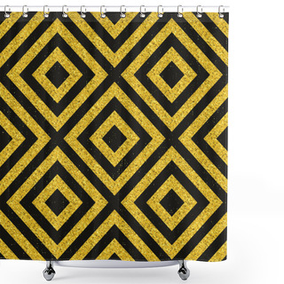 Personality  Geometrical Glitter Texture On Black Tile Shower Curtains
