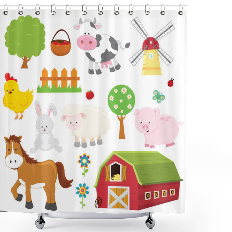 Personality  Farm Set shower curtains