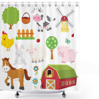 Personality  Farm Set Shower Curtains