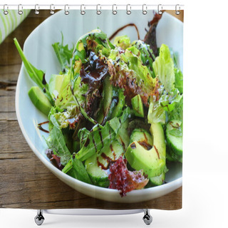 Personality  Salad Mix With Avocado And Cucumber, With Balsamic Dressing Shower Curtains