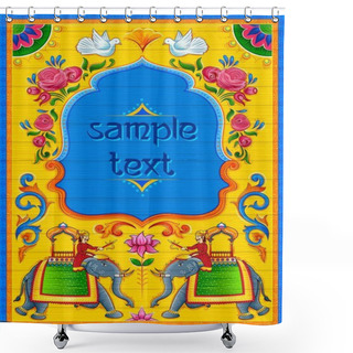 Personality  Colorful Welcome Banner In Truck Art Kitsch Style Of India Shower Curtains