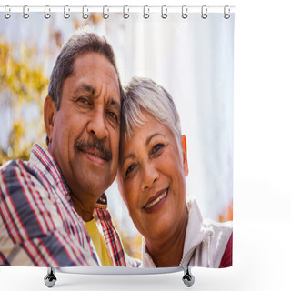 Personality  Elderly Couple Embracing Shower Curtains