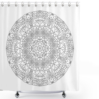 Personality  Floral Mandala. Pattern For Coloring Book In Vector. Shower Curtains