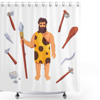 Personality  Stone Age Primitive Man Shower Curtains