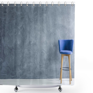 Personality  Blue Counter Stool Shower Curtains