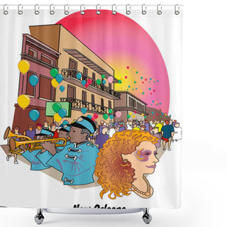 Personality  New Orleans Louisiana Mardi Gras Shower Curtains