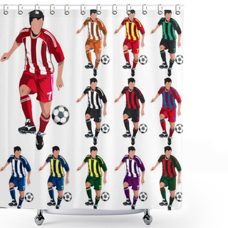Personality  Soccer Players Shower Curtains