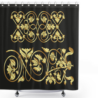Personality  Byzantine Traditional Historical Floral Motifs, Pattern Shower Curtains