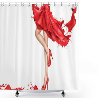 Personality  Wearing Paint Skirt Sexy Legs Beautiful Shower Curtains