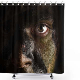 Personality  Camouflage Painted Face Shower Curtains