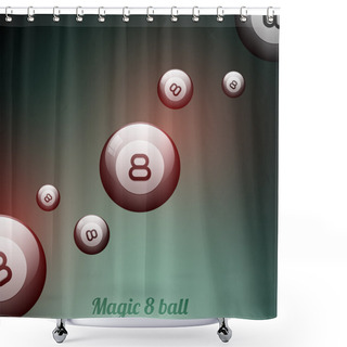 Personality  Vector Eight Balls Vector Illustration  Shower Curtains