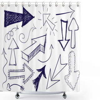 Personality  Doodle Arrows Shower Curtains