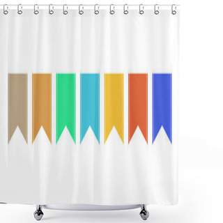 Personality  Set Of Empty Colorful Ribbons With Copy Space On White Background Shower Curtains