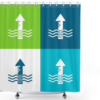 Personality  Arrow Flat Four Color Minimal Icon Set Shower Curtains