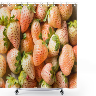 Personality  Organic Raw Pink Pineberries Strawberry In A Bowl Shower Curtains