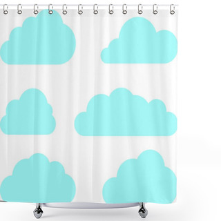 Personality  Clouds Collection. Cloud Shapes Pack. Vector. Shower Curtains