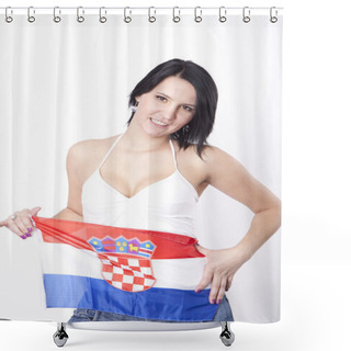 Personality  Croatia Fan Shower Curtains