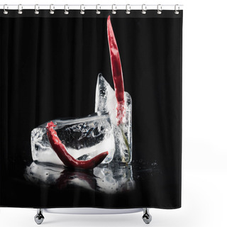 Personality  Chili Peppers In Melting Ice Shower Curtains
