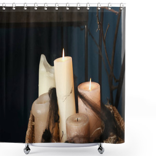 Personality  Candles As Decor For Halloween Party Shower Curtains