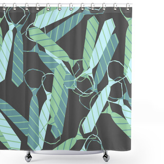 Personality  Vector Background With Ties. Shower Curtains
