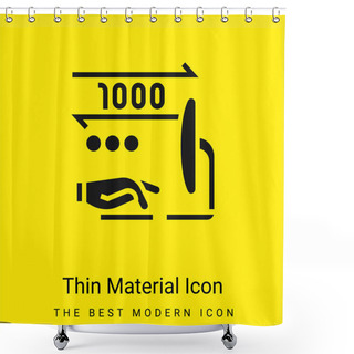 Personality  Binary Minimal Bright Yellow Material Icon Shower Curtains